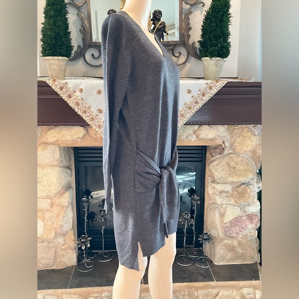 ALL SAINTS Gray Tricot V-Neck Sweater Dress S - Picture 7 of 12